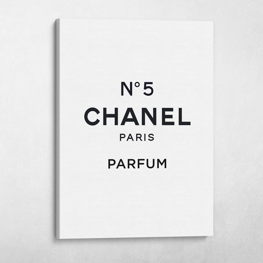 Chanel No5 Perfume Modern White Fashion Chic Wall Art | Canvas